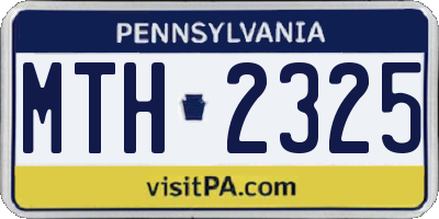 PA license plate MTH2325