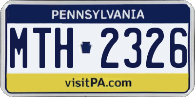 PA license plate MTH2326
