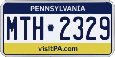 PA license plate MTH2329