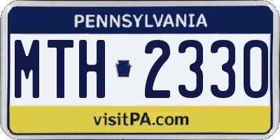 PA license plate MTH2330