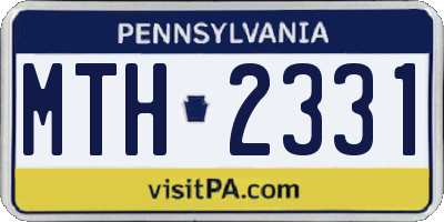 PA license plate MTH2331