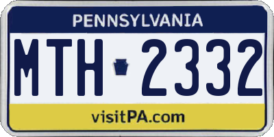 PA license plate MTH2332