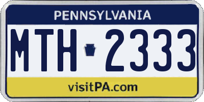PA license plate MTH2333