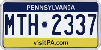 PA license plate MTH2337