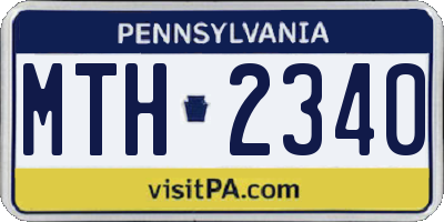 PA license plate MTH2340