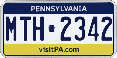 PA license plate MTH2342