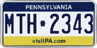 PA license plate MTH2343