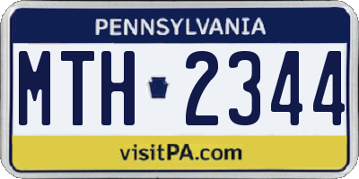 PA license plate MTH2344