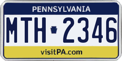 PA license plate MTH2346