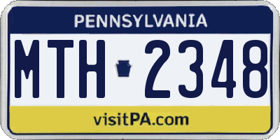 PA license plate MTH2348