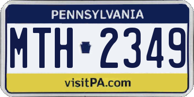 PA license plate MTH2349