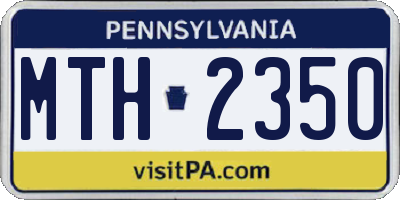 PA license plate MTH2350