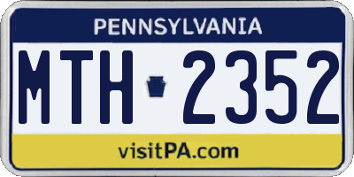 PA license plate MTH2352