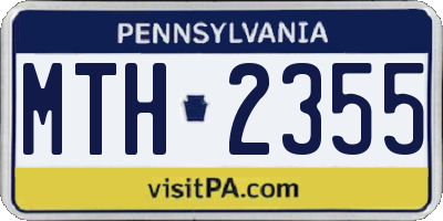 PA license plate MTH2355
