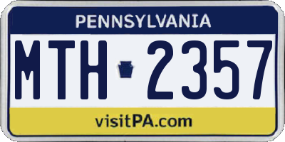 PA license plate MTH2357
