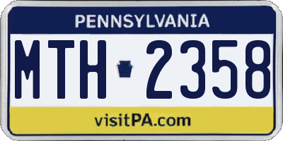 PA license plate MTH2358