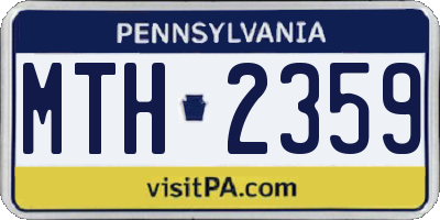 PA license plate MTH2359