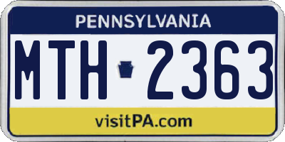 PA license plate MTH2363