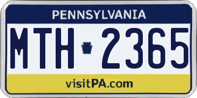 PA license plate MTH2365