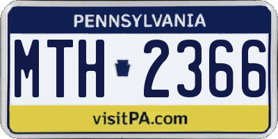 PA license plate MTH2366