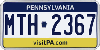 PA license plate MTH2367