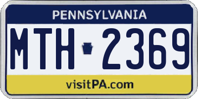 PA license plate MTH2369