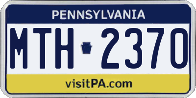 PA license plate MTH2370
