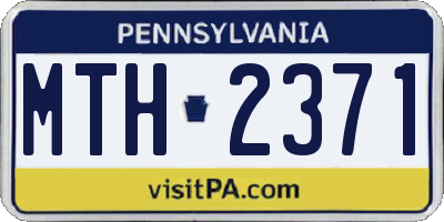 PA license plate MTH2371