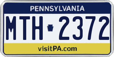 PA license plate MTH2372