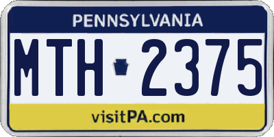 PA license plate MTH2375