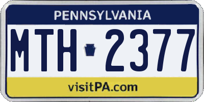 PA license plate MTH2377