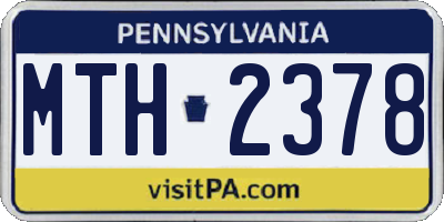 PA license plate MTH2378