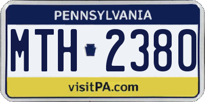PA license plate MTH2380