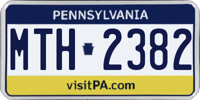 PA license plate MTH2382