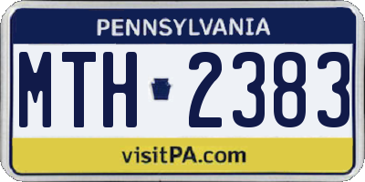 PA license plate MTH2383