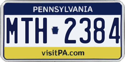 PA license plate MTH2384