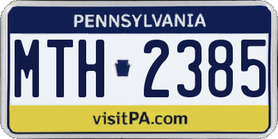 PA license plate MTH2385