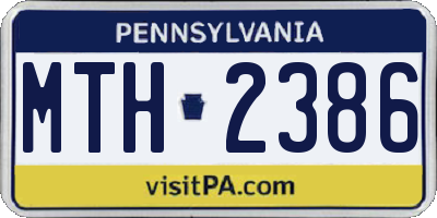 PA license plate MTH2386