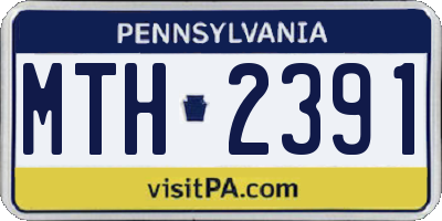 PA license plate MTH2391