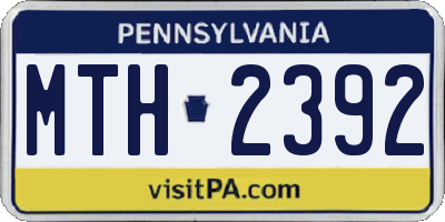 PA license plate MTH2392