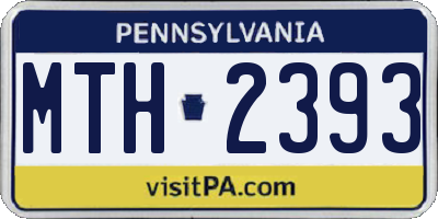 PA license plate MTH2393
