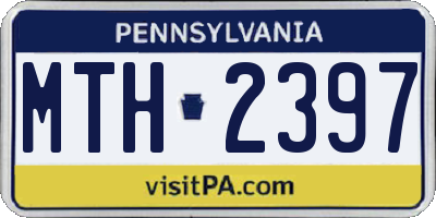 PA license plate MTH2397