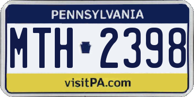 PA license plate MTH2398