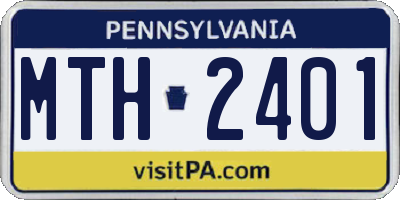 PA license plate MTH2401