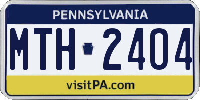 PA license plate MTH2404