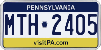 PA license plate MTH2405