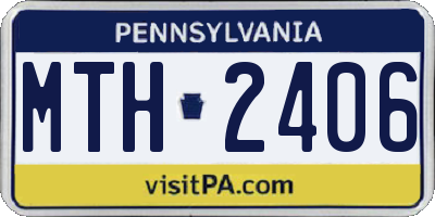 PA license plate MTH2406