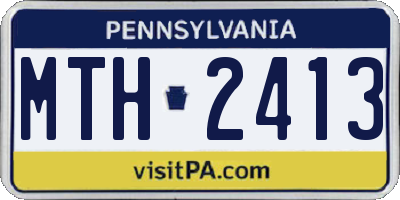 PA license plate MTH2413