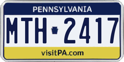 PA license plate MTH2417