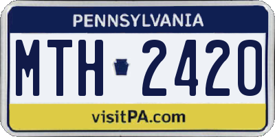 PA license plate MTH2420